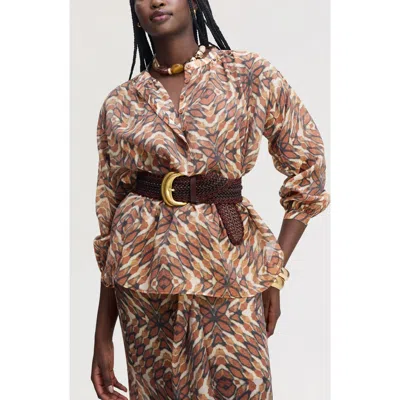 Sam Edelman Print Top In Brown