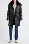Sam Edelman Puffer Coat With Removable Hood In Black