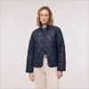 Sam Edelman Quilted Bomber Jacket Navy In Blue