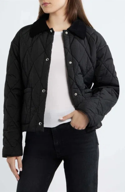 Sam Edelman Quilted Crop Jacket In Black