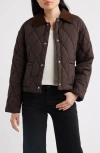Sam Edelman Quilted Crop Jacket In Brown