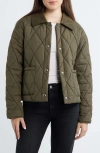 Sam Edelman Quilted Crop Jacket In Green