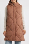 Sam Edelman Quilted Hooded Puffer Vest In Brown