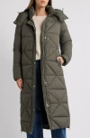 Sam Edelman Quilted Puffer Coat With Removable Hood In Green