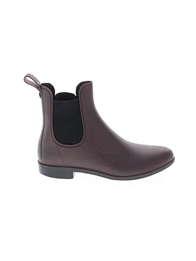 Pre-owned Sam Edelman Rain Boots In Burgundy