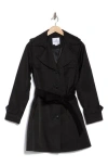 Sam Edelman Rain Cotton Blend Belted Trench Coat In Black