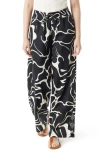Sam Edelman Ramone Cutout Linen Blend Wide Leg Pants In Arctic Wolf