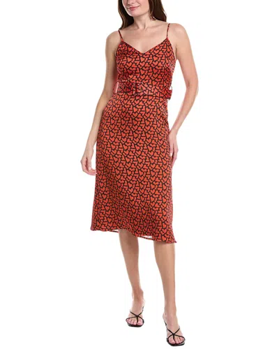 Sam Edelman Red Heart Belted Midi Dress In Multi