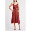 Sam Edelman Red Heart Belted Midi Dress In Multi