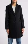 Sam Edelman Reefer Single Breasted Wool Blend Twill Jacket