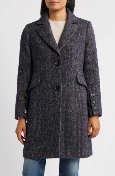 Sam Edelman Reefer Single Breasted Wool Blend Twill Jacket In Gray
