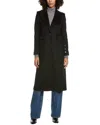 Sam Edelman Belted Wrap Wool-blend Coat In Black