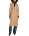 Sam Edelman Reefer Wool-blend Coat In Brown