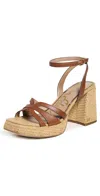 Sam Edelman Reese Platform Wedge Sandal In Rich Cognac