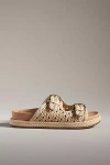 Sam Edelman Women's Reid Double Buckle Braided Slide Sandals In Beige