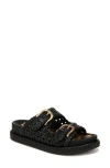 Sam Edelman Reid Buckle Platform Sandal Black Woven In Black
