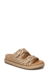 Sam Edelman Women's Reid Double Buckle Braided Slide Sandals In Gold Quartz