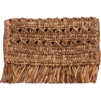 Sam Edelman Remi Braided Raffia Clutch In Brown