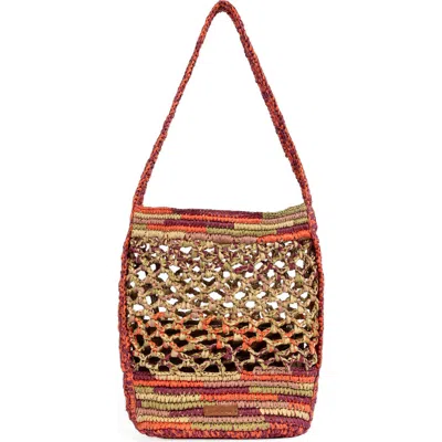 Sam Edelman Remi Raffia Bucket Bag In Red