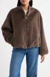 Sam Edelman Reversible Bomber Jacket In Brown