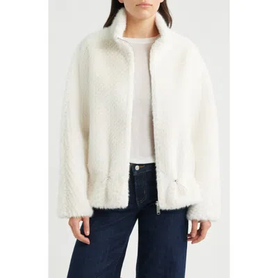 Sam Edelman Reversible Peplum Faux Fur Jacket In White