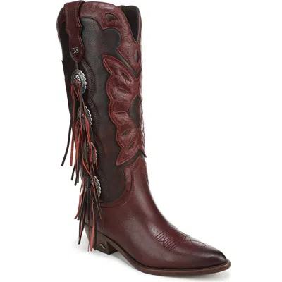 Sam Edelman Rhett Western Boot In Burgundy