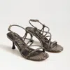 Sam Edelman Riana Strapy Heel Sandal Tan Snake Print Faux Leather In Animal Print