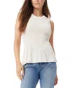 Sam Edelman Breit Two Tone Sleeveless Peplum Sweater In White