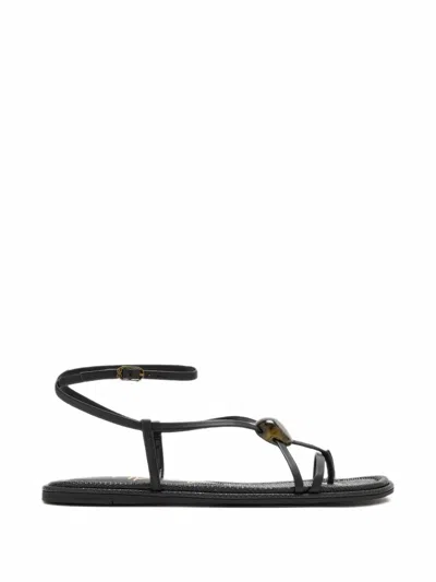 Sam Edelman Rillie Stone-embellished Flat Sandals In Black