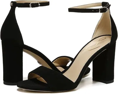 Sam Edelman Robyn Sandals Women's 10 Black Suede Ankle Strap Block Heel Khd287