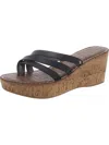 Sam Edelman Ronda Womens Leather Slip On Wedge Sandals In Black