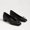 Sam Edelman Rosa Block Heel Ballet Black Leather