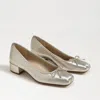 Sam Edelman Rosa Block Heel Ballet Jute Leather In Metallic
