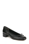 Sam Edelman Rosa Block Heel Ballet Black Leather In Black