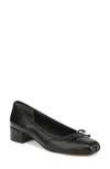 Sam Edelman Rosa Block Heel Ballet Black Leather In Black