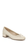 Sam Edelman Rosa Block Heel Ballet Modern Ivory Leather In Modern Ivory