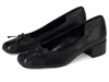 Sam Edelman Rosa Block Heel Ballet Black Leather In Black
