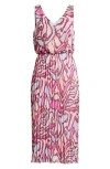Sam Edelman Rose Landscape Midi Dress In Rose Multi
