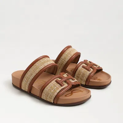 SAM EDELMAN SAM EDELMAN ROWAN SLIDE FOOTBED SANDAL DARK NATURAL/SPICED RUM WEAVE