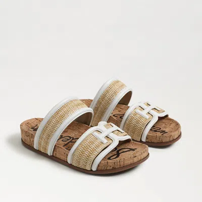Sam Edelman Rowan Slide Footbed Sandal Dark Natural/white Weave In Brown