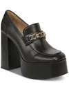 SAM EDELMAN ROWE WOMENS FAUX LEATHER SLIP-ON PLATFORM HEELS