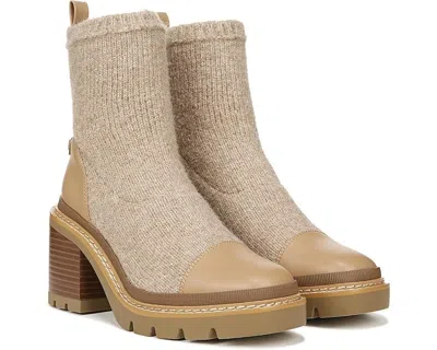 Sam Edelman Rozanna Boots Women's Tan Block Heel Pull On Bootie Jobb1220 In Neutral