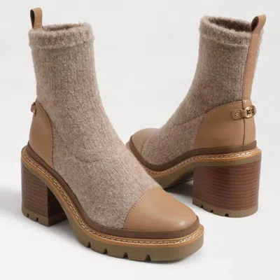 Sam Edelman Rozanna Knit Bootie In Luxe Tan In Beige