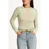 Sam Edelman Ruffle Trim Sweater In Green