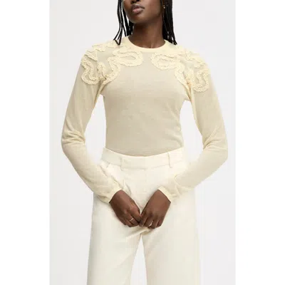 Sam Edelman Ruffle Trim Sweater In Neutral