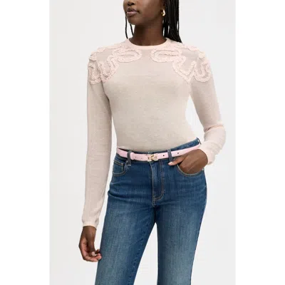 Sam Edelman Ruffle Trim Sweater In Pink