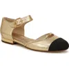 Sam Edelman Rylie Leather Mary Jane In Amber Gold/black
