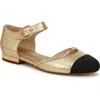 Sam Edelman Rylie Leather Mary Jane In Amber Gold/black