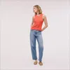 Sam Edelman Sable Scallop Knit V-neck Tank Emberglow In Orange