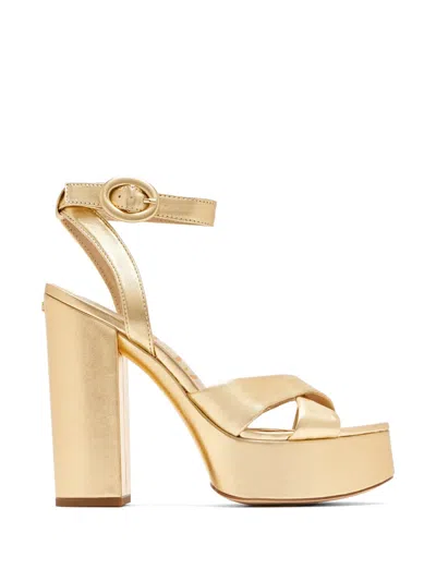 Sam Edelman Sabrina Platform Buckle Sandals In Gold